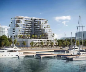 Cotier House at Dubai Islands by Imtiaz luxury waterfront apartment building with marina promenade yachts and landscaped surroundings in Dubai Presented by Tohid Fetrat