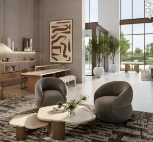 Grove Ridge at Emaar South by Emaar Properties lounge and workspace interior in Dubai Presented by Tohid Fetrat