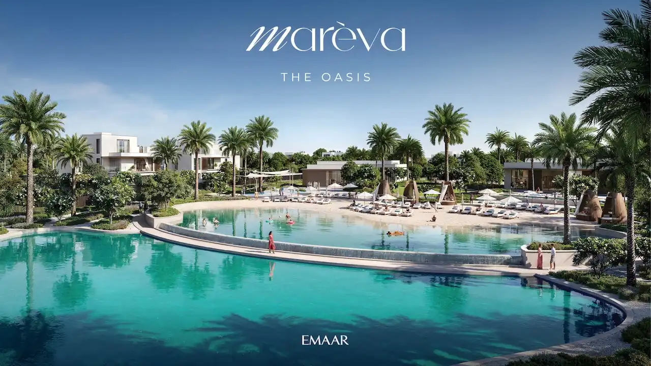 Mareva 2 at The Oasis by Emaar crystal lagoon leisure area with resort style amenities and waterfront villas in Dubai Presented by Tohid Fetrat