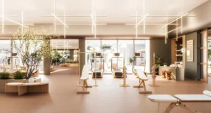 Nima at The Valley by Emaar modern fitness gym interior with training equipment natural light and wellness design in Dubai - Presented by Tohid Fetrat