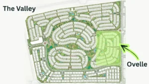 Ovelle at The Valley by Emaar highlighted location within The Valley masterplan community layout in Dubai - Presented by Tohid Fetrat