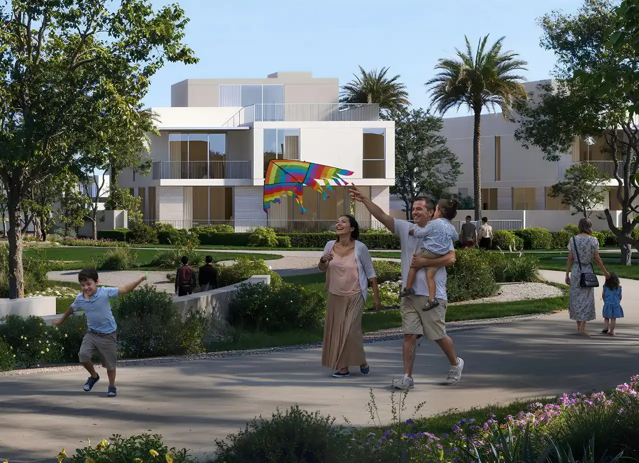 Ovelle at The Valley by Emaar family park with walking paths landscaped gardens and modern villas in Dubai - Presented by Tohid Fetrat