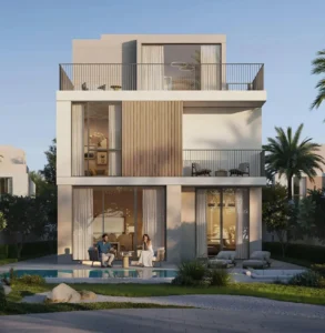 Ovelle at The Valley by Emaar modern villa architecture with large glass windows balconies and private pool in Dubai - Presented by Tohid Fetrat