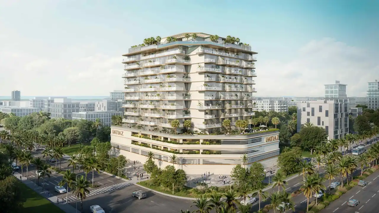 corner exterior view at Sunset Bay Grand by Imtiaz at Dubai Islands Presented by Tohid Fetrat