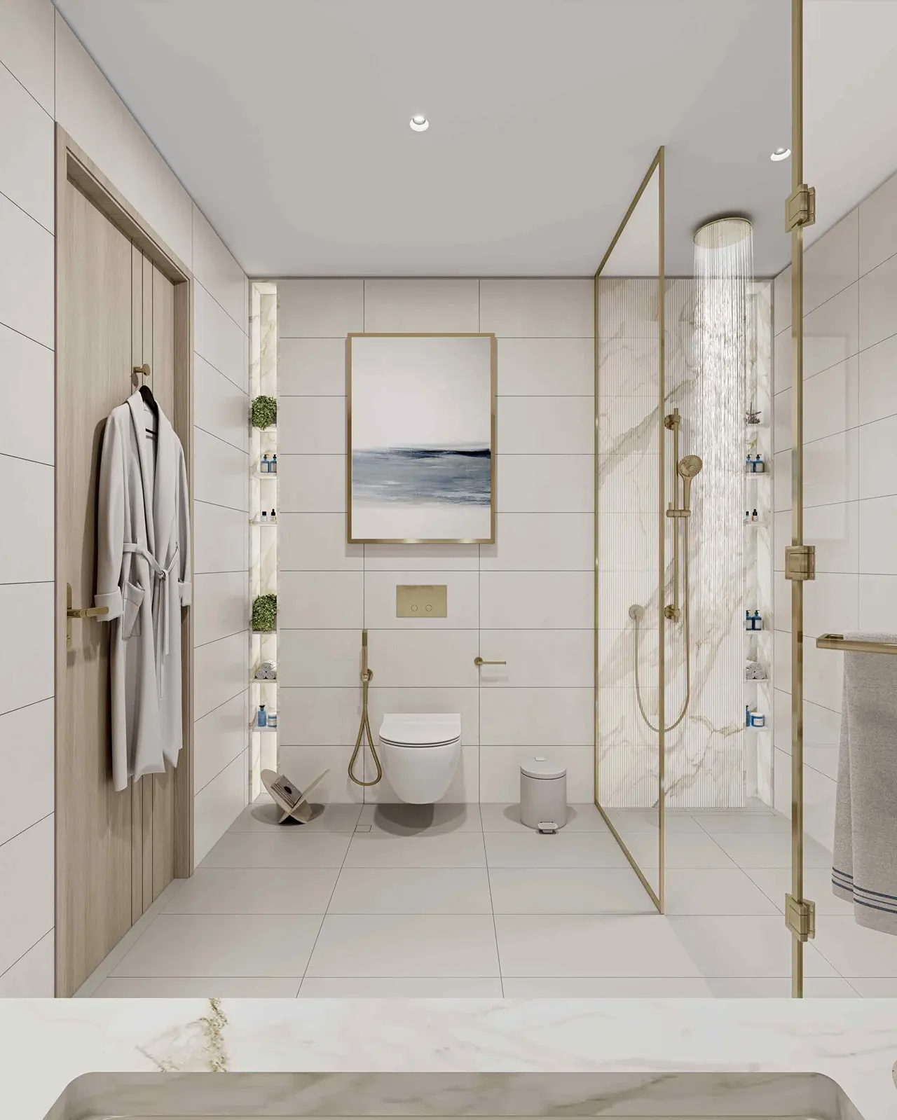 modern bathroom interior at Sunset Bay Grand by Imtiaz at Dubai Islands Presented by Tohid Fetrat