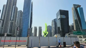 Avarra by Palace construction update April 2026 showing fenced site with surrounding Business Bay towers in Dubai captured by Tohid Fetrat