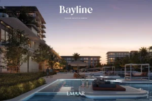 Bayline at Rashid Yachts & Marina by Emaar luxury pool amenities and landscaped outdoor leisure area in Dubai Presented by Tohid Fetrat