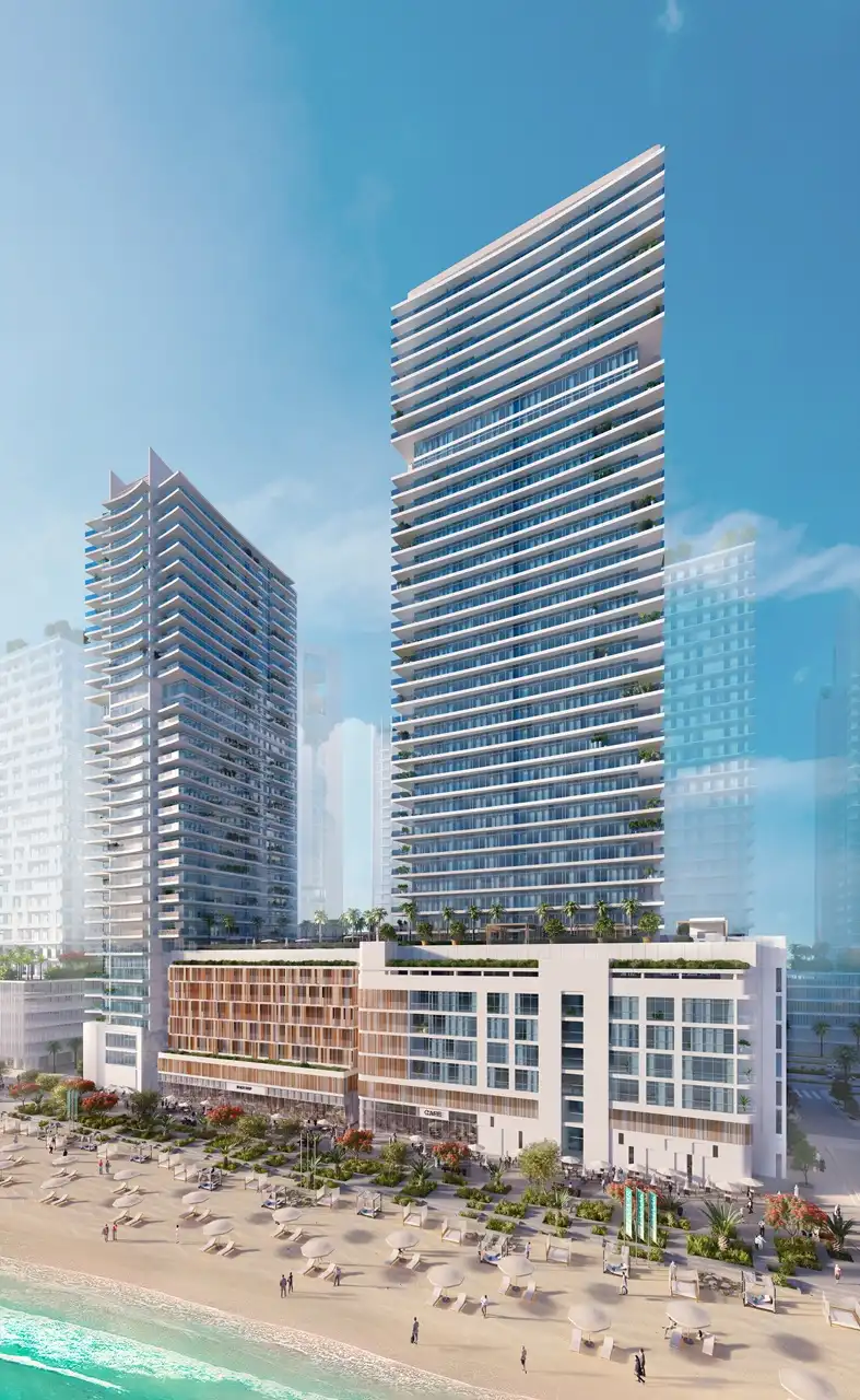 Beach Vista at Emaar Beachfront by Emaar twin residential towers with beachfront podium landscaped areas and direct beach access in Dubai - Presented by Tohid Fetrat