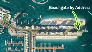 Beachgate by Address at Emaar Beachfront by Emaar location map highlighting the project position within the beachfront masterplan in Dubai - Presented by Tohid Fetrat