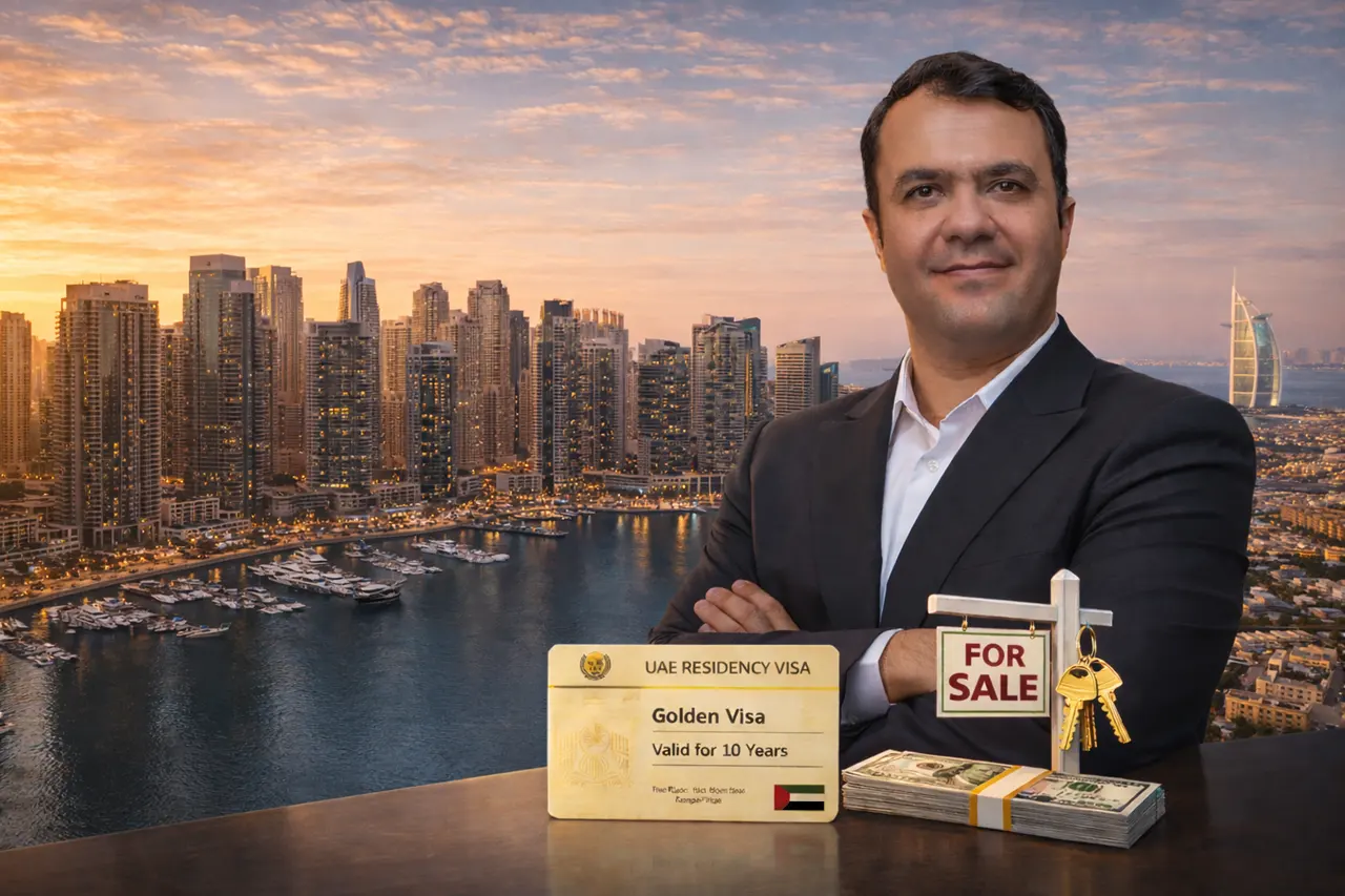 Can you sell property after getting Dubai Golden Visa through Avonlea investment with marina skyline and for sale concept in Dubai Presented by Tohid Fetrat