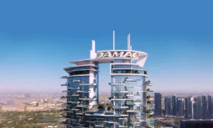 Cavalli Tower by DAMAC upper structure with sky terrace curved design and panoramic Dubai views - Presented by Tohid Fetrat