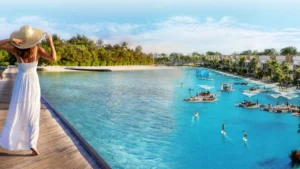 DAMAC Islands by DAMAC Properties crystal lagoon with water activities floating decks and beachfront villas in Dubai - Presented by Tohid Fetrat