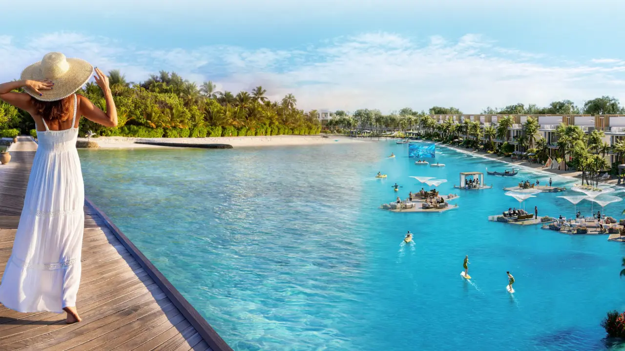 DAMAC Islands by DAMAC Properties crystal lagoon with water activities floating decks and beachfront villas in Dubai - Presented by Tohid Fetrat