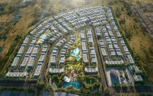 DAMAC Sun City by DAMAC Properties masterplan overview with villa clusters green corridors and central water features in Dubai - Presented by Tohid Fetrat