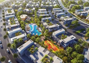 DAMAC Sun City by DAMAC Properties townhouses with landscaped streets central lagoon amenities and family activity areas in Dubai - Presented by Tohid Fetrat