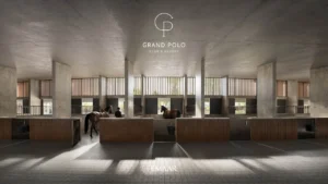 Equiterra at Grand Polo Club and Resort by Emaar spacious stable interior with horses minimalist stalls natural light and contemporary equestrian design in Dubai - Presented by Tohid Fetrat
