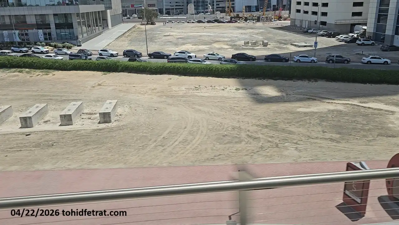 Lumena Alta construction update April 2026 showing groundwork activity and foundation elements in Business Bay Dubai captured by Tohid Fetrat