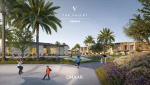 Orania at The Valley by Emaar community park with skating area landscaped paths and family activity spaces in Dubai - Presented by Tohid Fetrat