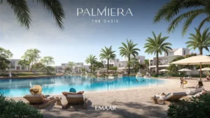 Palmiera at The Oasis by Emaar lagoon community with sandy beach palm trees and modern villas in Dubai - Presented by Tohid Fetrat