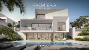 Palmiera at The Oasis by Emaar luxury villa with private pool large glass facade and outdoor seating in Dubai - Presented by Tohid Fetrat