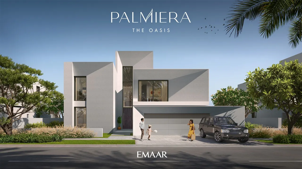 Palmiera at The Oasis by Emaar modern villa with driveway garage landscaped garden and minimalist facade in Dubai - Presented by Tohid Fetrat