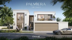 Palmiera at The Oasis by Emaar modern villa with large garage balcony and landscaped front garden in Dubai - Presented by Tohid Fetrat