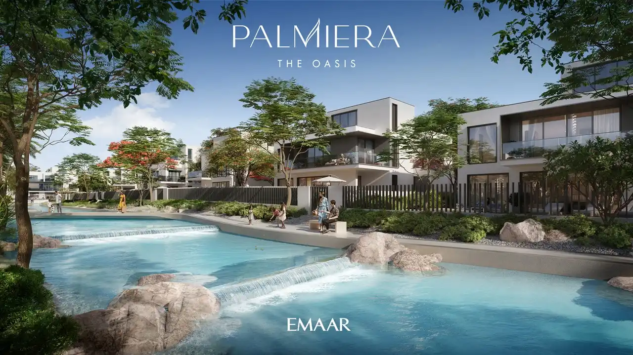 Palmiera at The Oasis by Emaar waterfront villas with landscaped lagoon and cascading water features in Dubai - Presented by Tohid Fetrat