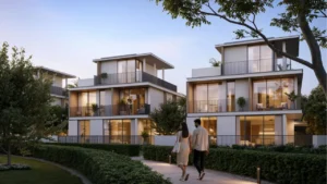 Selvara at Grand Polo Club & Resort by Emaar modern luxury villas with landscaped walkways, elegant facades, and peaceful community setting in Dubai Presented by Tohid Fetrat
