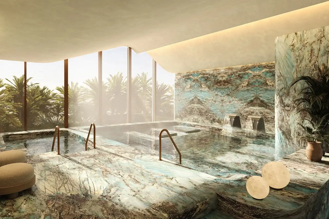 Six Senses Residences Dubai Marina by Select Group massage pool spa with marble finishes water features and tranquil ambiance in Dubai - Presented by Tohid Fetrat
