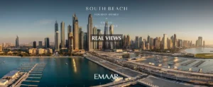 South Beach at Emaar Beachfront by Emaar real views of marina and skyline from waterfront in Dubai - Presented by Tohid Fetrat