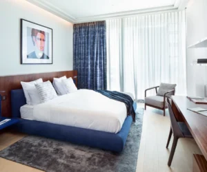 The Lana Residences Dorchester Collection by Omniyat 4 bedroom duplex bedroom with modern minimalist design natural light and premium finishes in Dubai - Presented by Tohid Fetrat