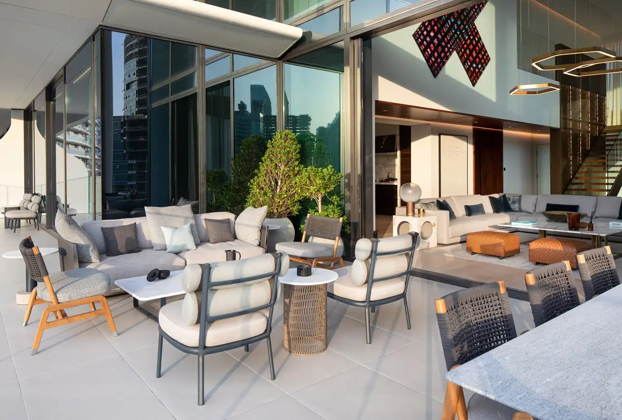 The Lana Residences Dorchester Collection by Omniyat 4 bedroom duplex with luxury terrace outdoor living area in Dubai - Presented by Tohid Fetrat