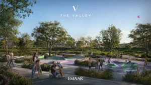 Velora The Valley by Emaar outdoor skate park and family recreation area surrounded by landscaped greenery in Dubai - Presented by Tohid Fetrat