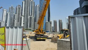 Avarra by Palace construction site with tower skyline and heavy machinery in Dubai during May 2026 captured by Tohid Fetrat