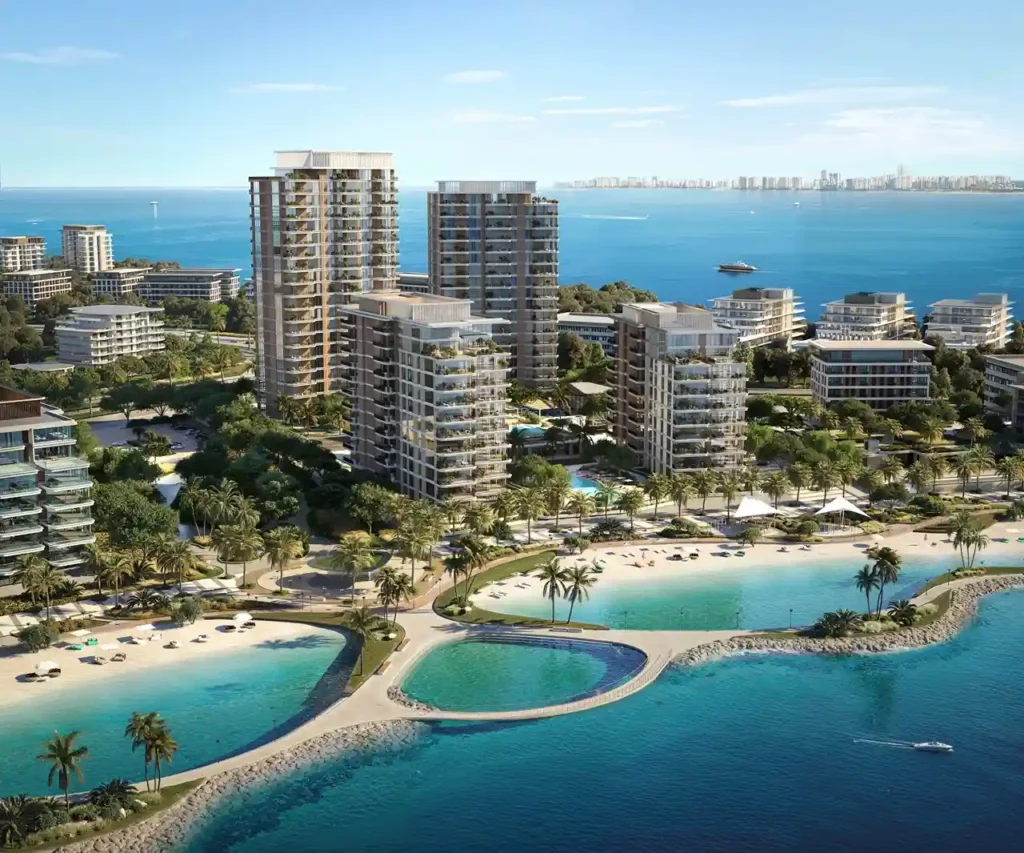 Bay Grove Residences Phase 1 waterfront towers and lagoon-style beachfront community featured on the construction updates page in Dubai Presented by Tohid Fetrat