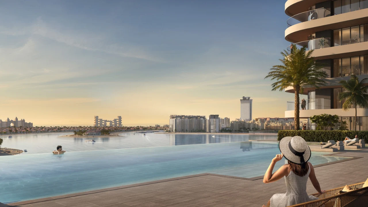 Bayview luxury infinity pool and waterfront lifestyle during construction update December 2023 in Dubai Presented by Tohid Fetrat