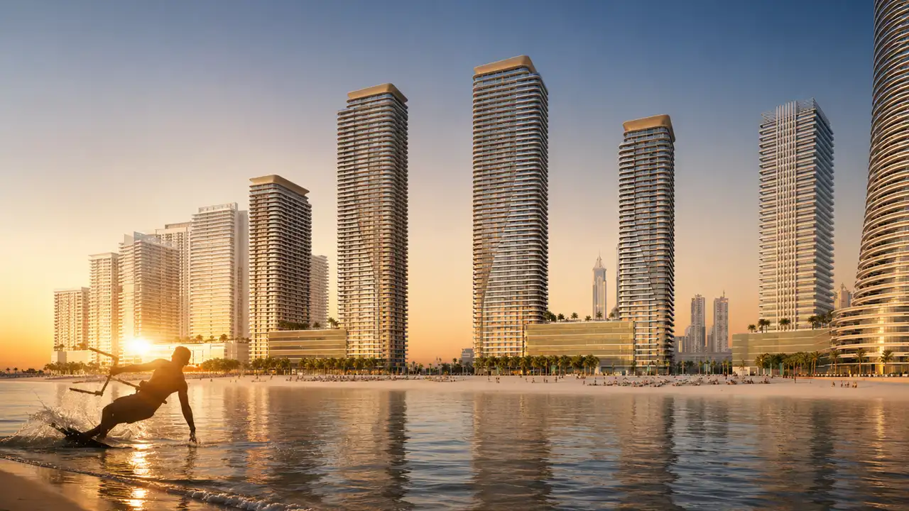 Bayview luxury beachfront residences and sunset coastal lifestyle during construction updates in Dubai Presented by Tohid Fetrat