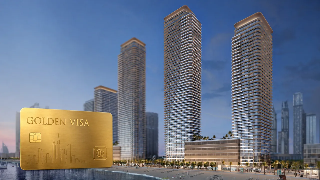 Bayview luxury beachfront towers with UAE Golden Visa investment concept in Dubai Presented by Tohid Fetrat