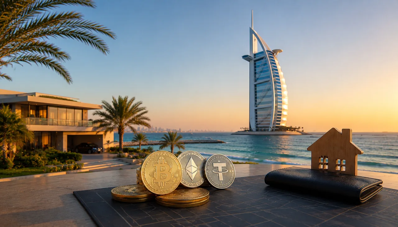 Luxury Dubai beachfront property purchase with cryptocurrency including Bitcoin Ethereum and USDT near Burj Al Arab in Dubai Presented by Tohid Fetrat