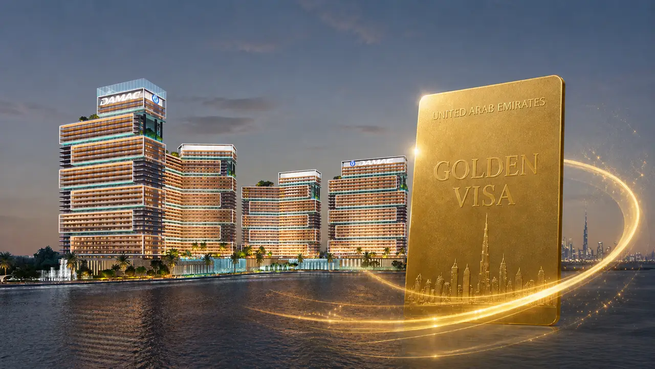 Chelsea Residences by DAMAC Golden Visa opportunity featuring waterfront development and golden visa card in Dubai Presented by Tohid Fetrat