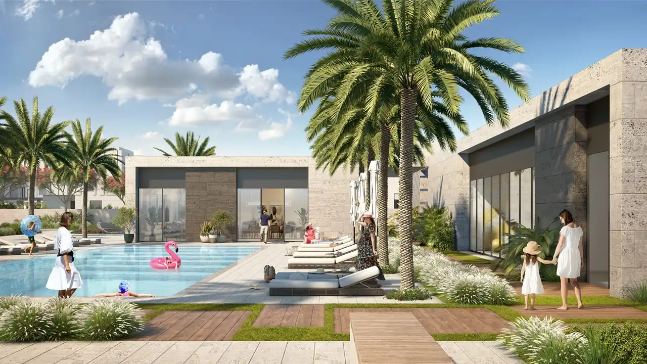 EDEN at The Valley by Emaar community swimming pool and leisure area in Dubai - Presented by Tohid Fetrat