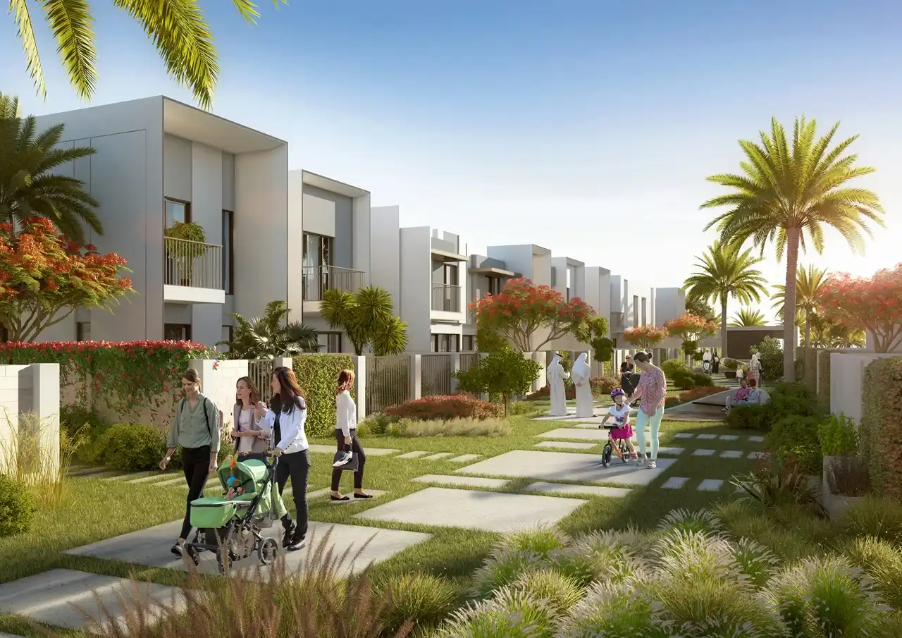 EDEN at The Valley by Emaar family friendly landscaped community walkway in Dubai - Presented by Tohid Fetrat
