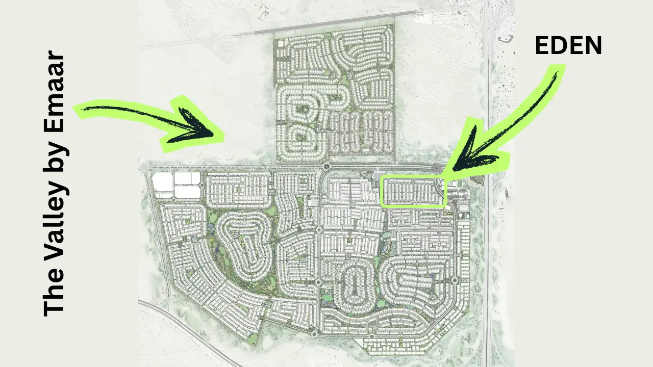 EDEN at The Valley location within The Valley Community by Emaar masterplan in Dubai Presented by Tohid Fetrat