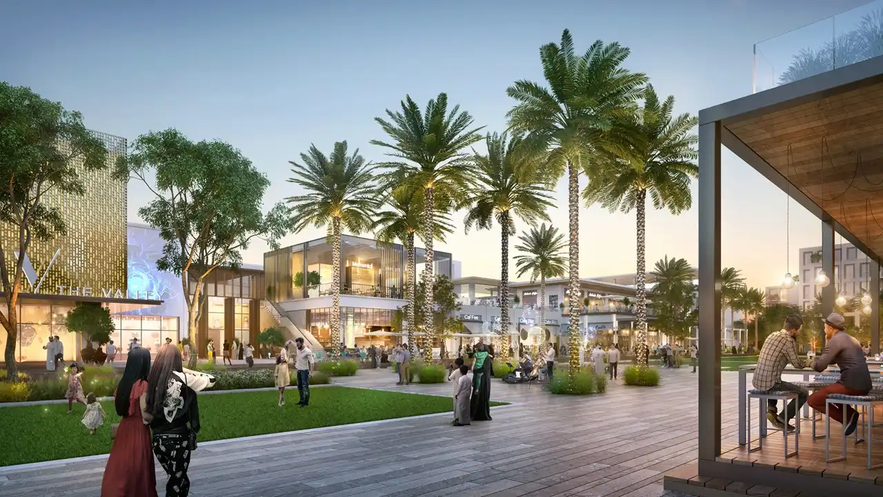 EDEN at The Valley by Emaar retail and lifestyle community area with outdoor spaces in Dubai - Presented by Tohid Fetrat