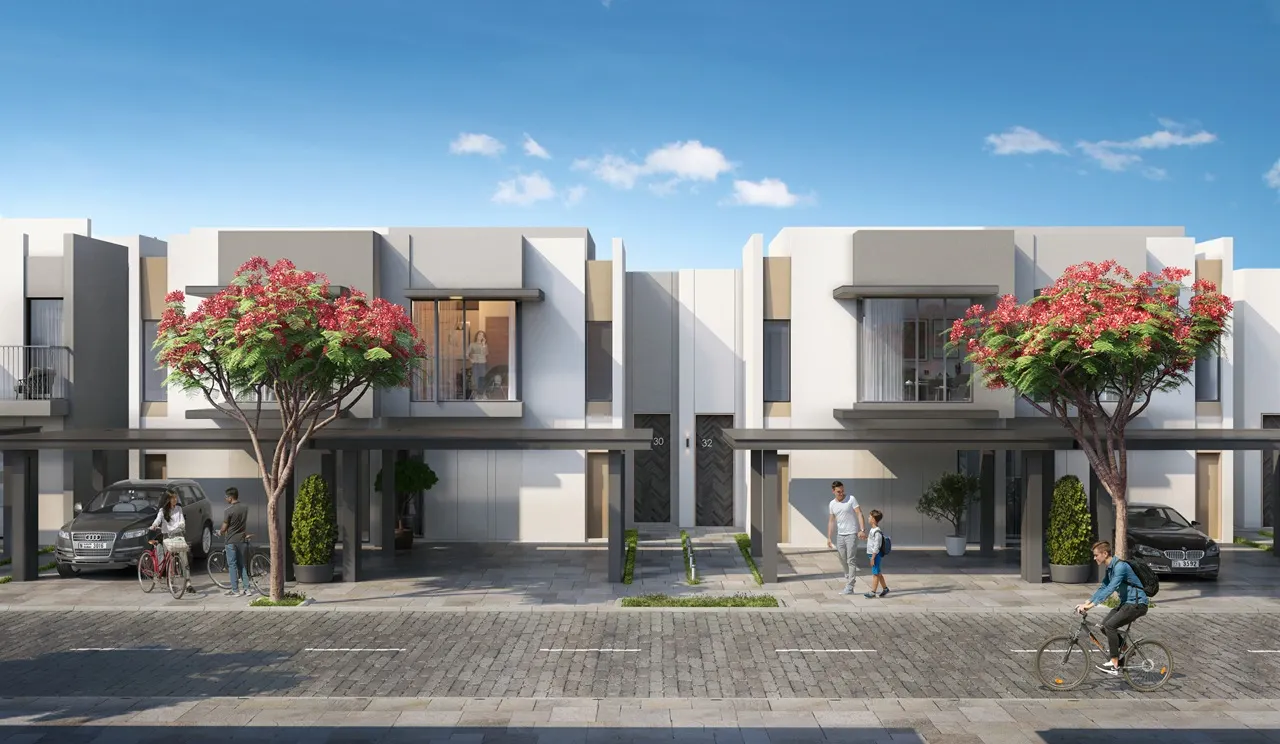 EDEN at The Valley by Emaar townhouse front elevation with modern architecture in Dubai - Presented by Tohid Fetrat