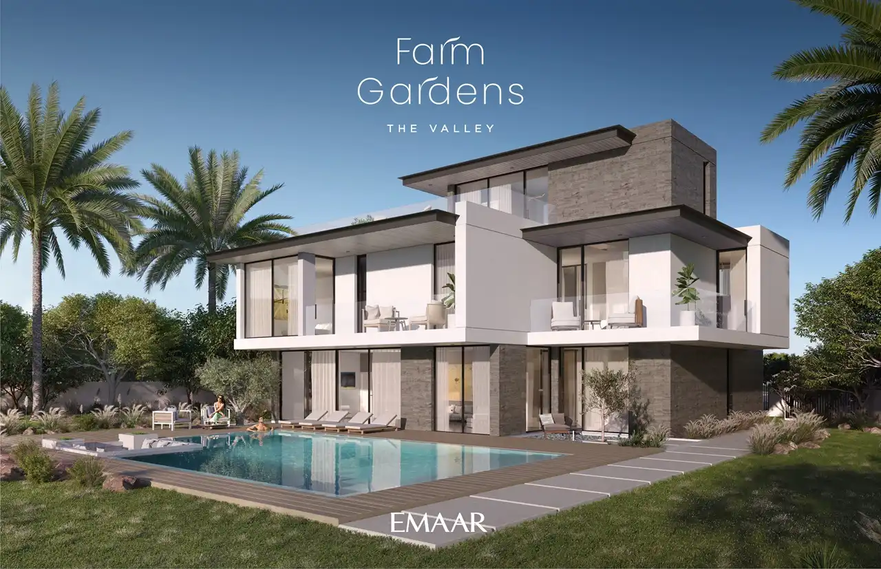 Farm Gardens The Valley by Emaar luxury villa with private pool and contemporary outdoor living spaces in Dubai - Presented by Tohid Fetrat