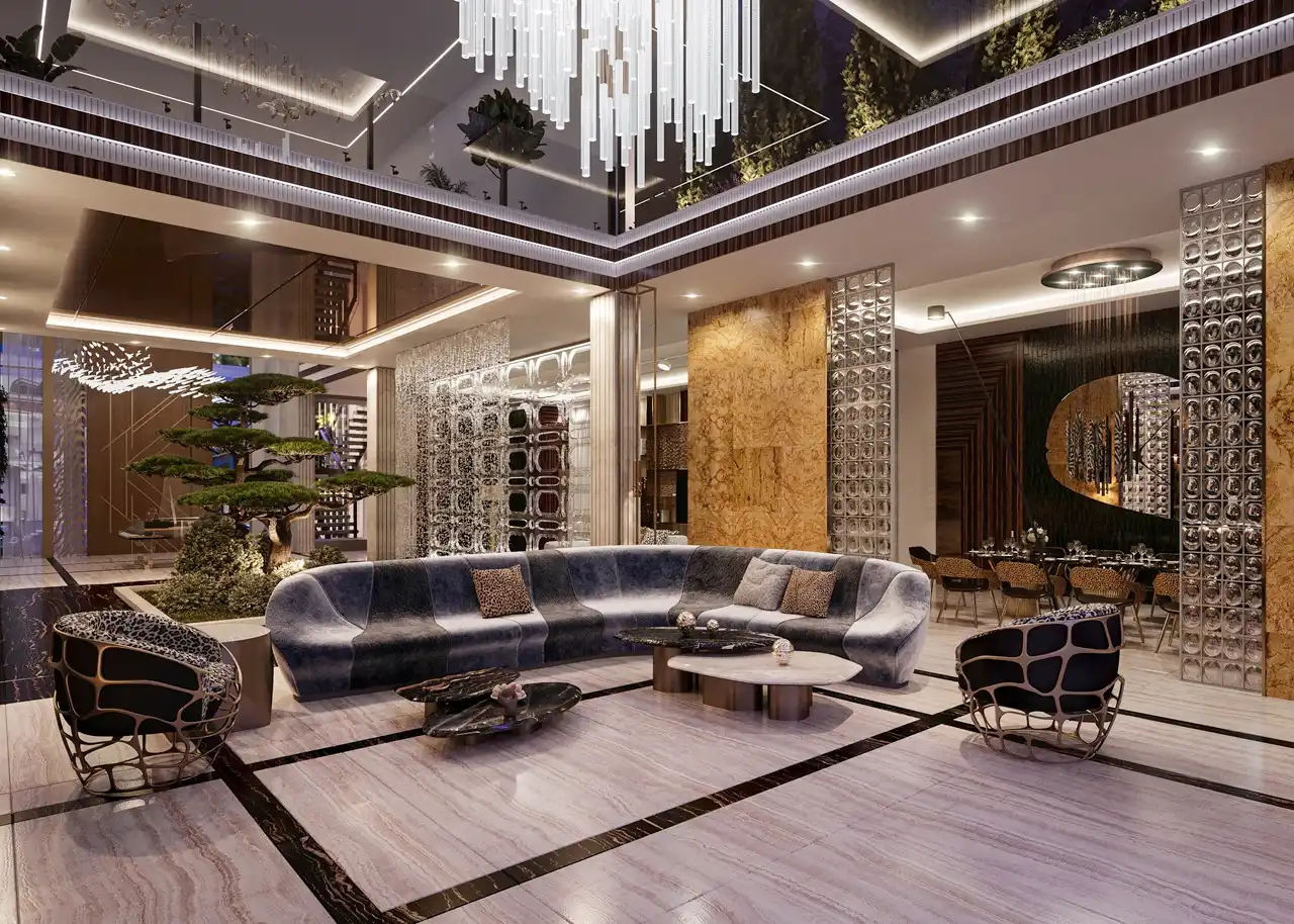 GEMS Estates by DAMAC at DAMAC Hills luxury living interior with designer furniture and premium modern finishes in Dubai - Presented by Tohid Fetrat