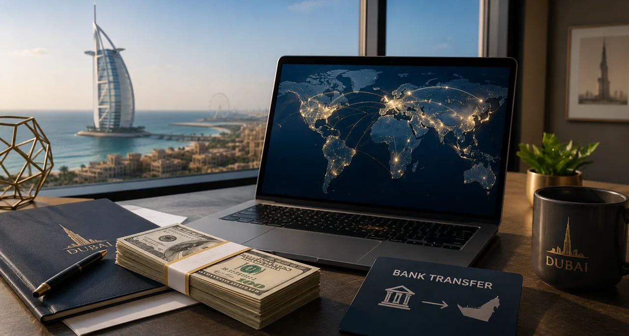 International bank transfers to Dubai property using SWIFT, IBAN, and global payment processing systems Presented by Tohid Fetrat