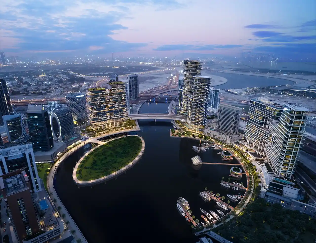 Marasi Bay waterfront properties for sale with luxury marina skyline views in Dubai Presented by Tohid Fetrat