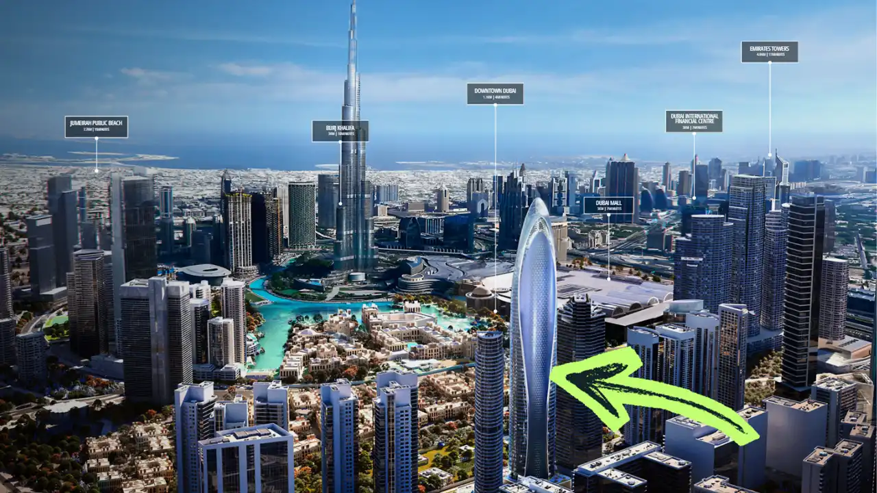 Mercedes-Benz Places by Binghatti location within Downtown Dubai near Burj Khalifa, Dubai Mall, DIFC, and major city landmarks in Dubai - Presented by Tohid Fetrat